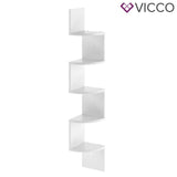 Vicco Scaffale ad angolo Snake Scaffale a parete Libreria Bianco