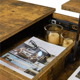 Tavolino da Caffè Sollevabile Elevabile Tavolo da Salotto Industriale Vintage